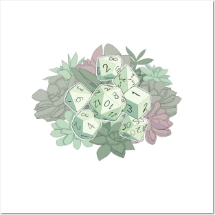 Green Succulent Dice Posters and Art